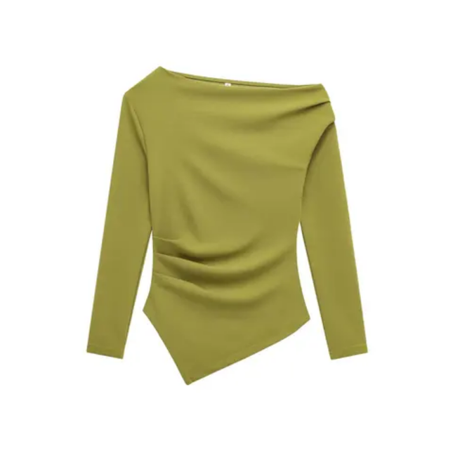 Women's Asymmetrical Long Sleeve Blouse