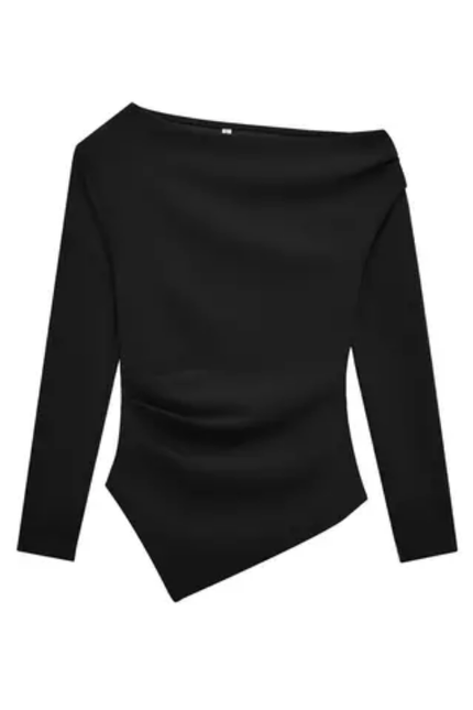 Women's Asymmetrical Long Sleeve Blouse