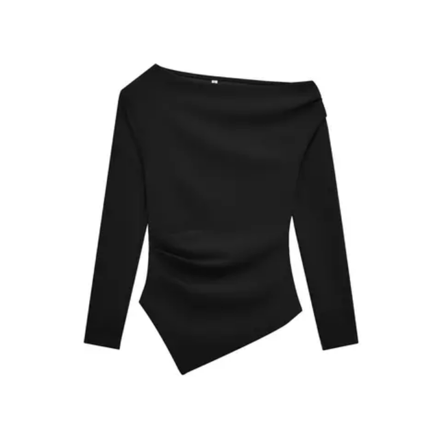 Women's Asymmetrical Long Sleeve Blouse