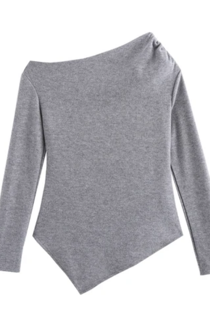 Women's Asymmetrical Long Sleeve Blouse