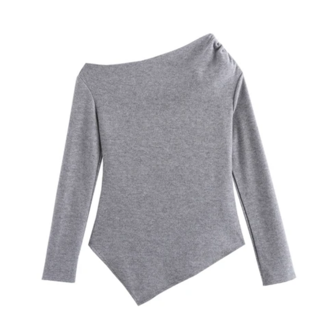 Women's Asymmetrical Long Sleeve Blouse