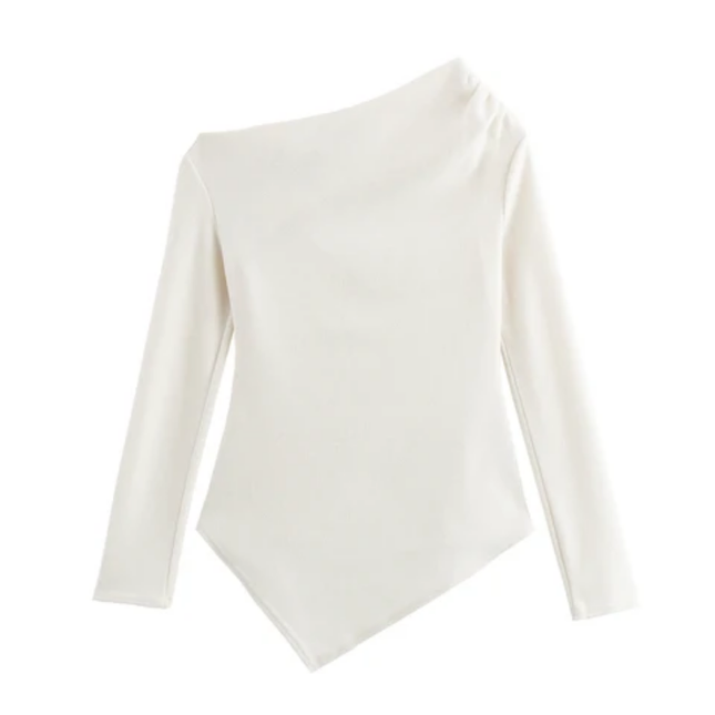 Women's Asymmetrical Long Sleeve Blouse