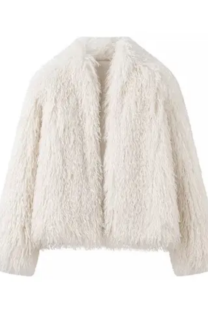Women's Solid V-Neck Feather Jacket