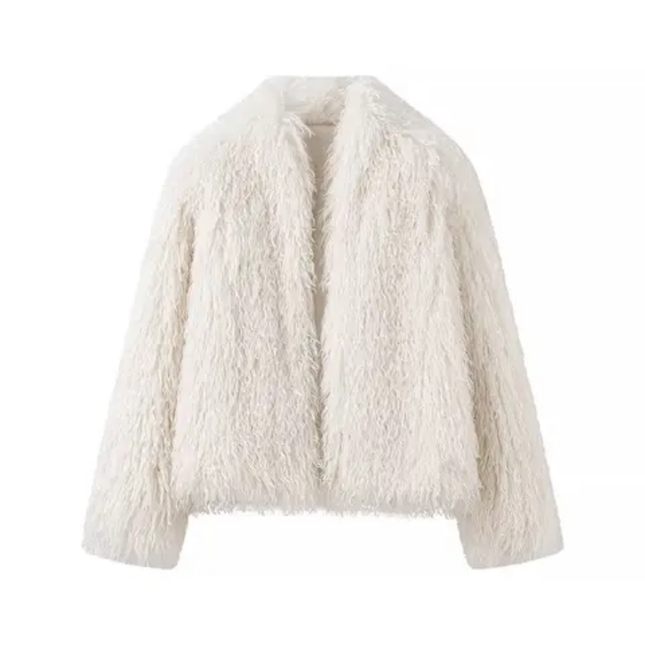 Women's Solid V-Neck Feather Jacket
