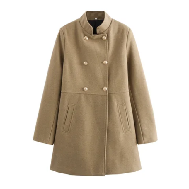 Women's Double-Breasted Stand Collar Winter Coat