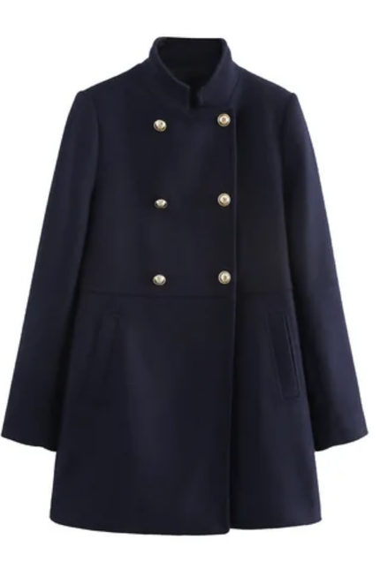 Women's Double-Breasted Stand Collar Winter Coat