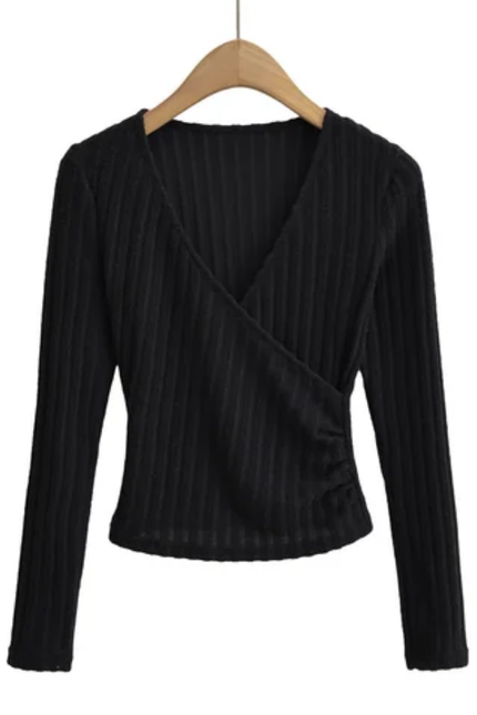 Women's V-Neck Long Sleeve Casual T-Shirt