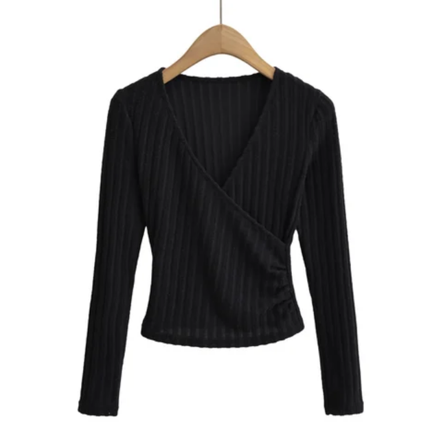 Women's V-Neck Long Sleeve Casual T-Shirt