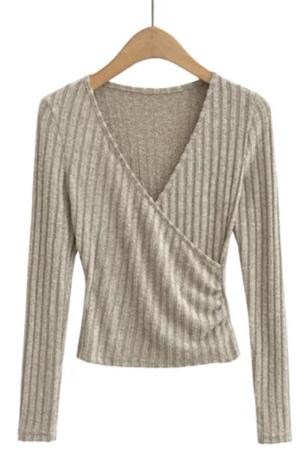 Women's V-Neck Long Sleeve Casual T-Shirt