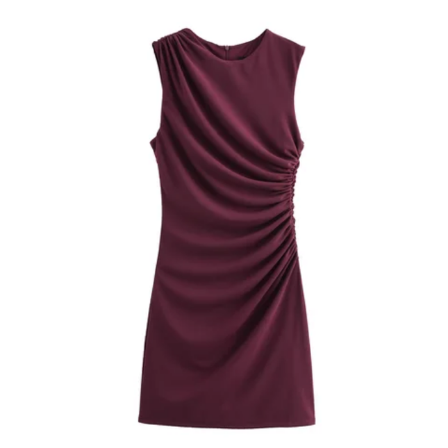 Pleated Sleeveless Mini Summer Dress