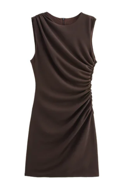 Pleated Sleeveless Mini Summer Dress