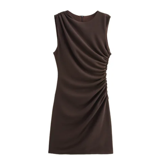 Pleated Sleeveless Mini Summer Dress
