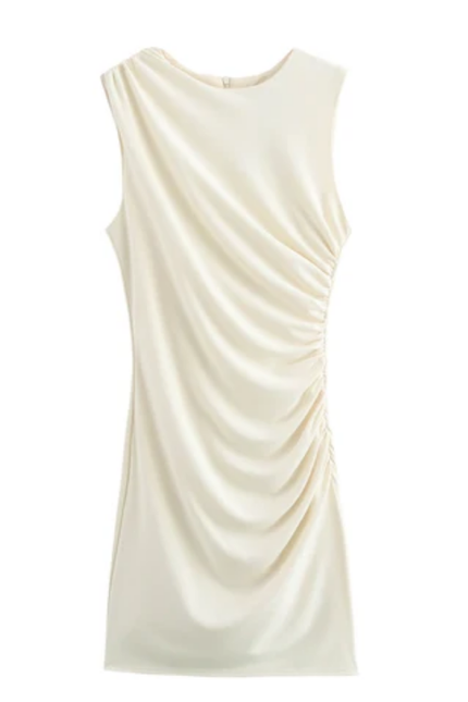 Pleated Sleeveless Mini Summer Dress