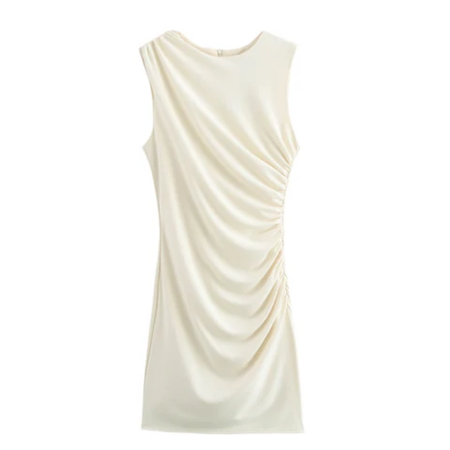 Pleated Sleeveless Mini Summer Dress
