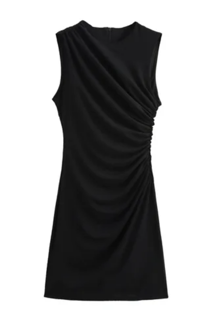 Pleated Sleeveless Mini Summer Dress