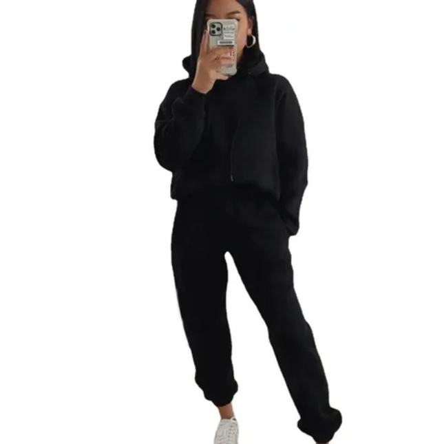 Spring Hoodie & Wide-Leg Pants Set