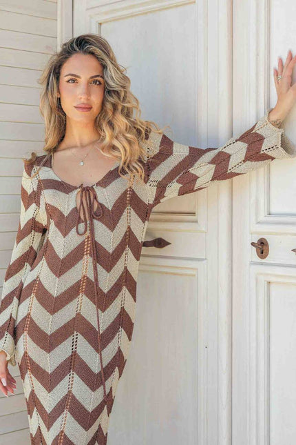 Long sleeve dress knitted