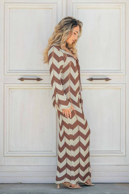Long sleeve dress knitted
