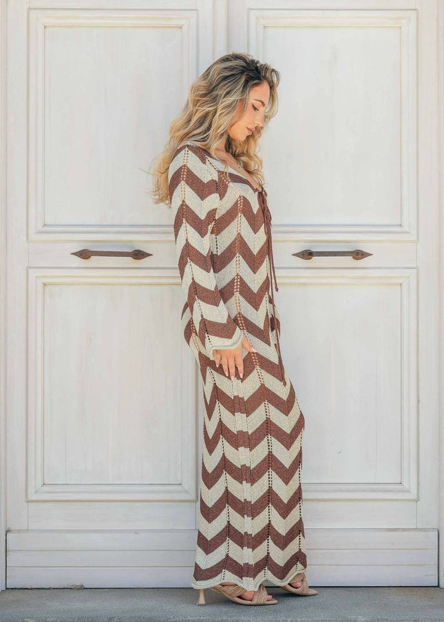 Long sleeve dress knitted