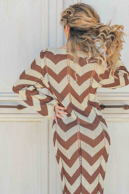 Long sleeve dress knitted