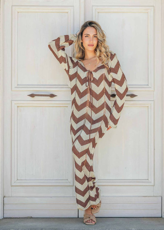 Long sleeve dress knitted