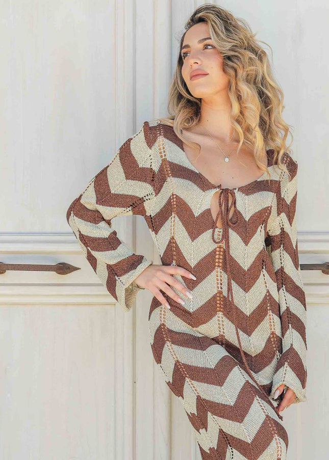 Long sleeve dress knitted