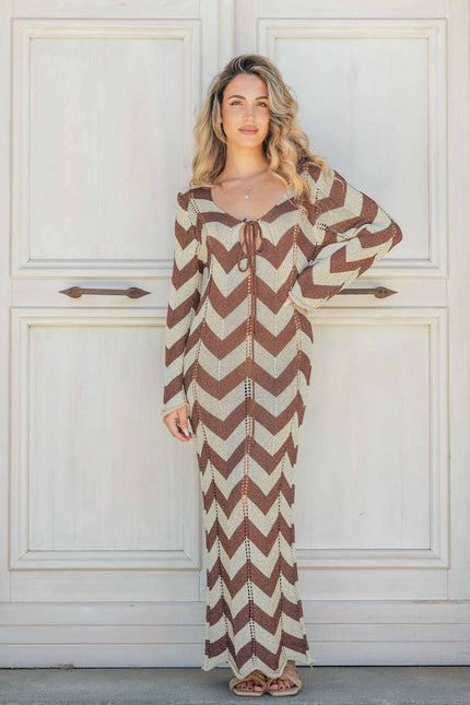 Long sleeve dress knitted