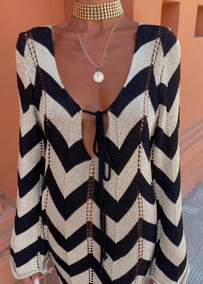 Long sleeve dress knitted