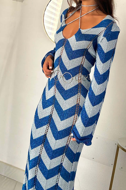 Long sleeve dress knitted