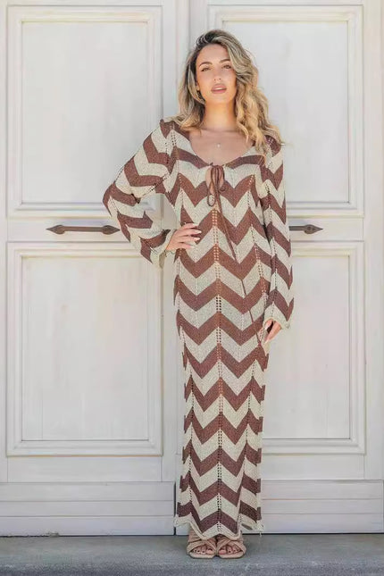 Long sleeve dress knitted