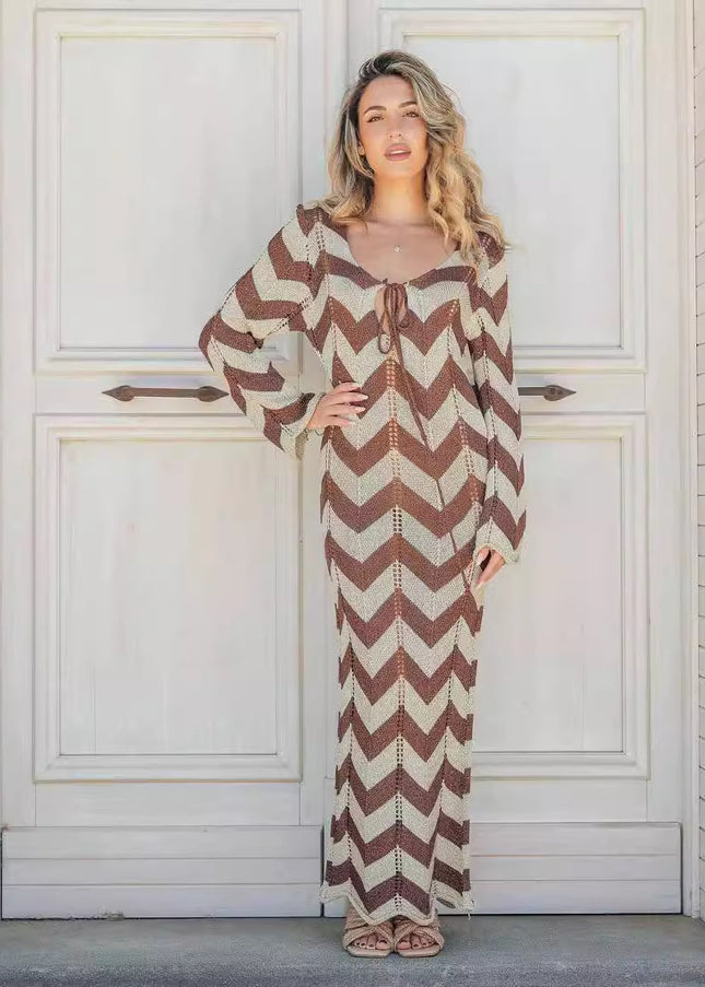 Long sleeve dress knitted