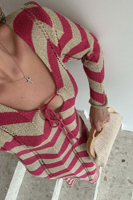 Long sleeve dress knitted