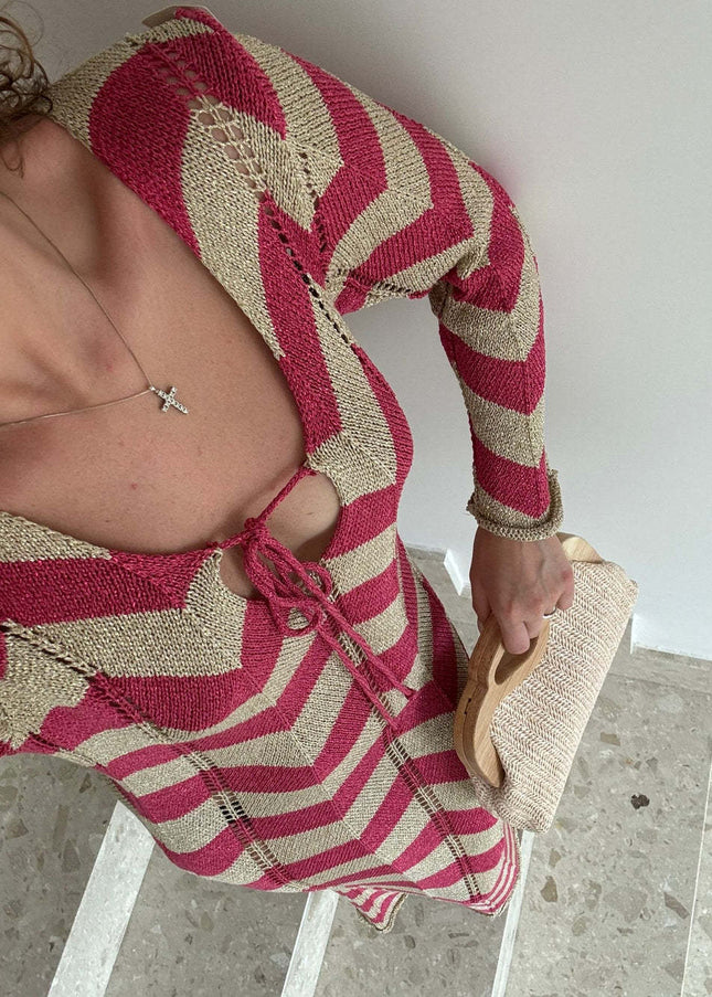 Long sleeve dress knitted