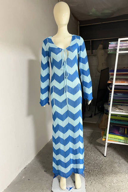 Long sleeve dress knitted