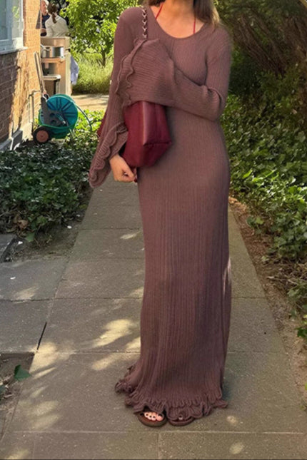 Lightweight Long Sleeve Maxi Dress – Breezy Style for Coastal Escape