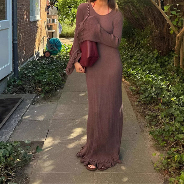 Lightweight Long Sleeve Maxi Dress – Breezy Style for Coastal Escape
