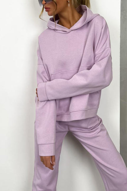PASUXI OEM Custom Women Tracksuit Set Autumn New Solid Color Casual Pullover Hoodies and Sports Jogger Pants Sets