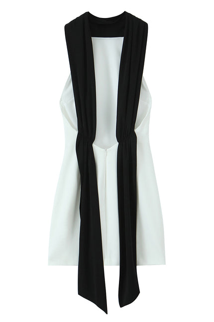 2 Colorway Solid Color Back Hollow Out Casual Fashion Summer Mini Dress for Women
