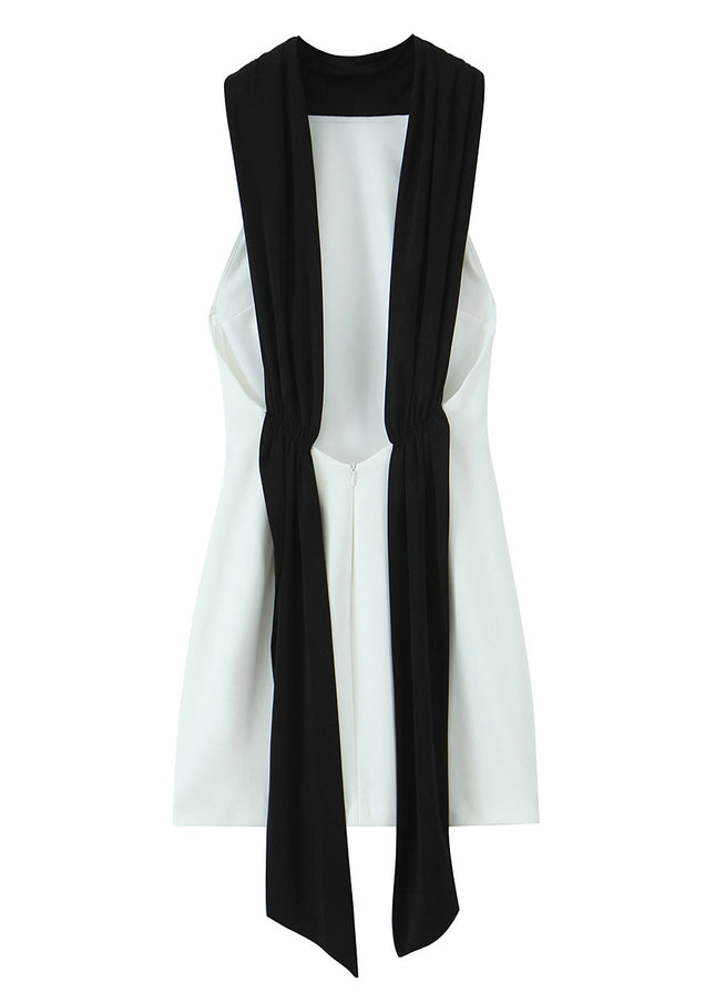 2 Colorway Solid Color Back Hollow Out Casual Fashion Summer Mini Dress for Women