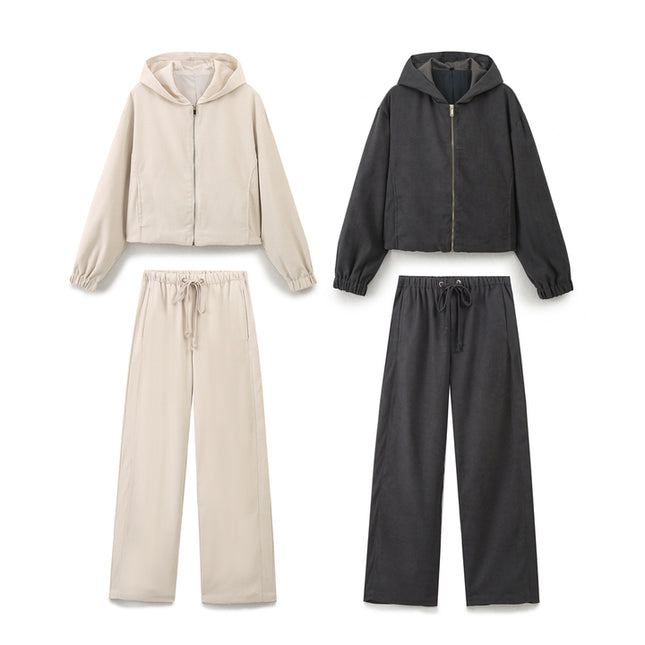 2 Colorway Zipper Fly Long Sleeve Hot Sale Casual Fashion Jacket with Hooded for Women