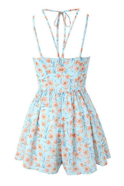 2 Colorway Floral Print Multi Color Spaghetti Strap Casual Fashion Mini slip Dress for Women