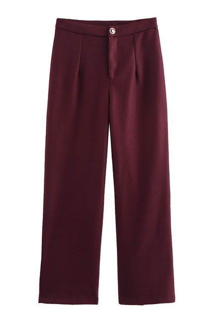 2 Colorway Solid Color square Collar Long Sleeve Blouse Zipper Fly Long Pants Casual Fashion Women 2 Piece Set