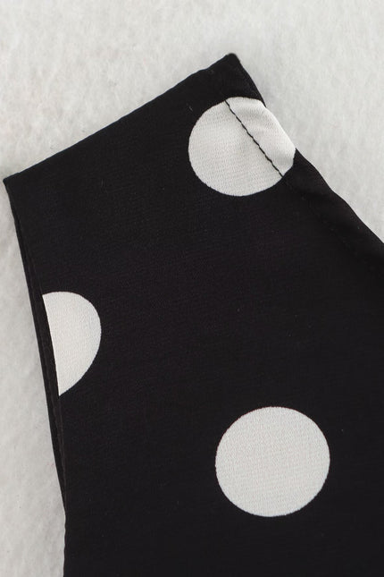 Asymmetrical Design Black White Color Polka Dot Print Casual Fashion Summer Mini Dress for Women