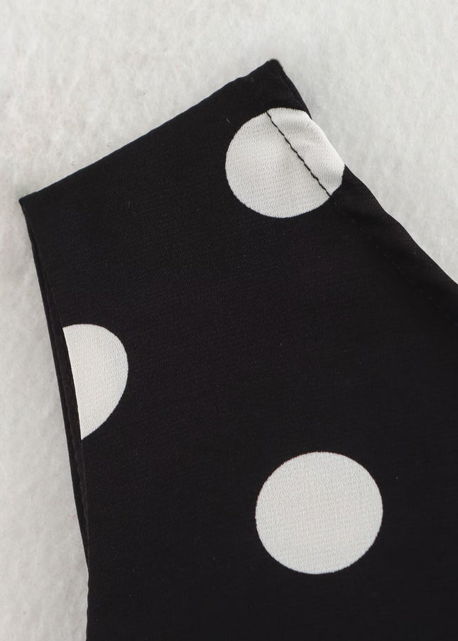 Asymmetrical Design Black White Color Polka Dot Print Casual Fashion Summer Mini Dress for Women