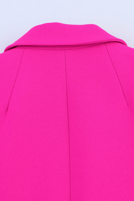 Notched Collar Rose Color Long Sleeve Single Breasted Casual Fashion blazer Jacket for Women