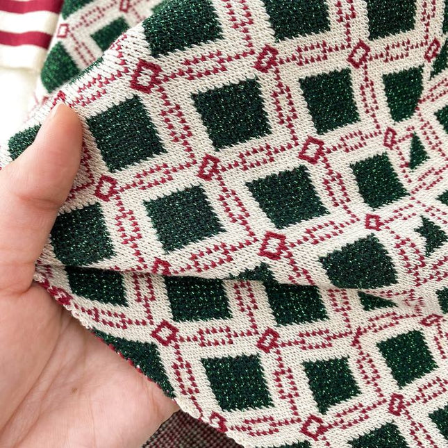 New Autumn and Winter Fashion Long Sleeve Plaid Knitted Casual Dress