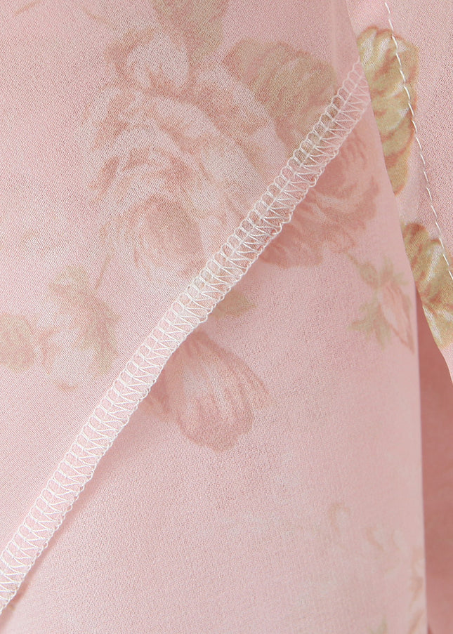Floral Print Back Hollow Out pink Color Sleeveless Casual Fashion Summer Long Halter Dress for Women