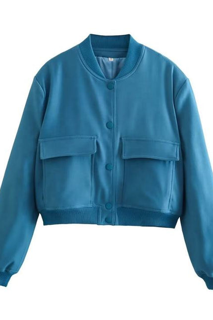 11 Colors Spring Fall Fashion New Collar Big Pockets Women'S Jacket Coat
