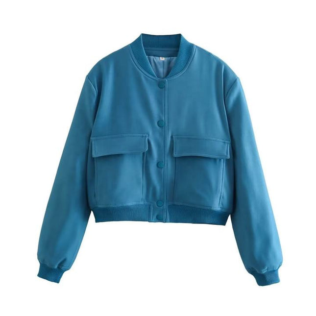 11 Colors Spring Fall Fashion New Collar Big Pockets Women'S Jacket Coat
