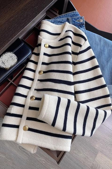 Cardigan for Women Single Breasted Crewneck Shirt Sweater Knit Cardigan